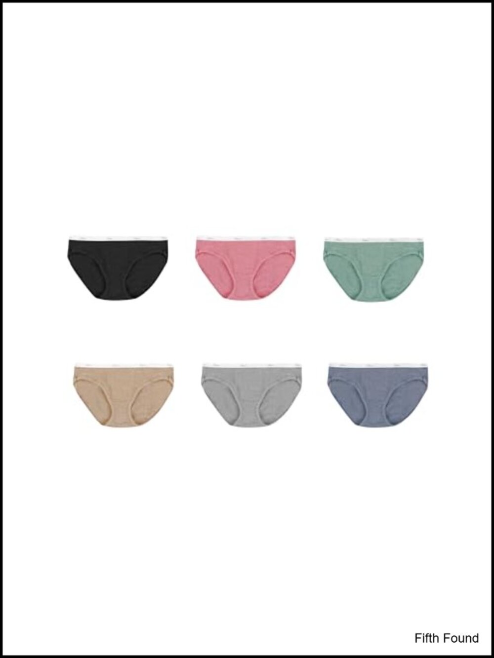 Womens Hi-Cut Panties 6-Pack Lightweight Cotton Low-Rise Hipster